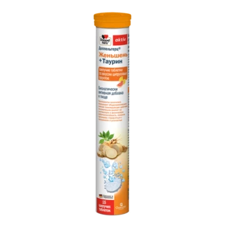 Illustration of the product packaging Doppelherz aktiv Женьшень+Таурин front view